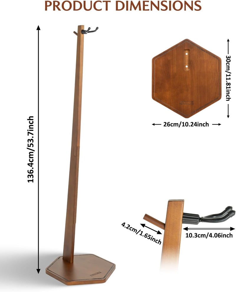 STRICH Wooden Cello Stand with Bow Holder, Heavy-Duty Floor-Standing Display Stand, Cello Wood Floor Stand for 1/2, 1/4, 3/4, 4/4,1/8, 7/8 Full Size, for Home and Studio - Image 1